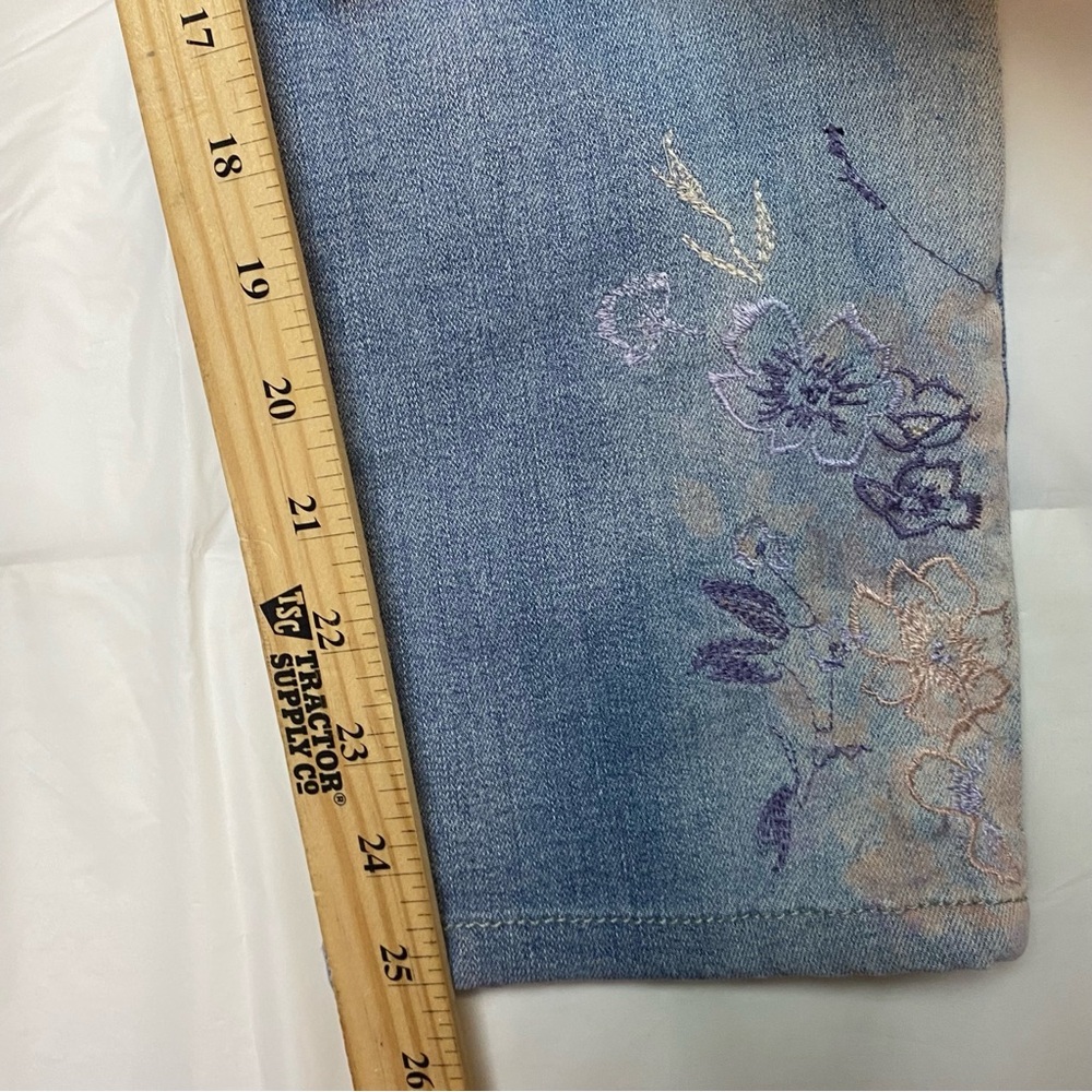 Bandolino Floral Ink Art Skinny Jeans Women 14 - Picture 11 of 12